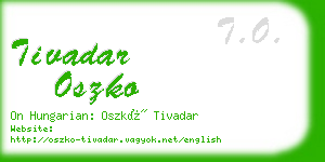 tivadar oszko business card